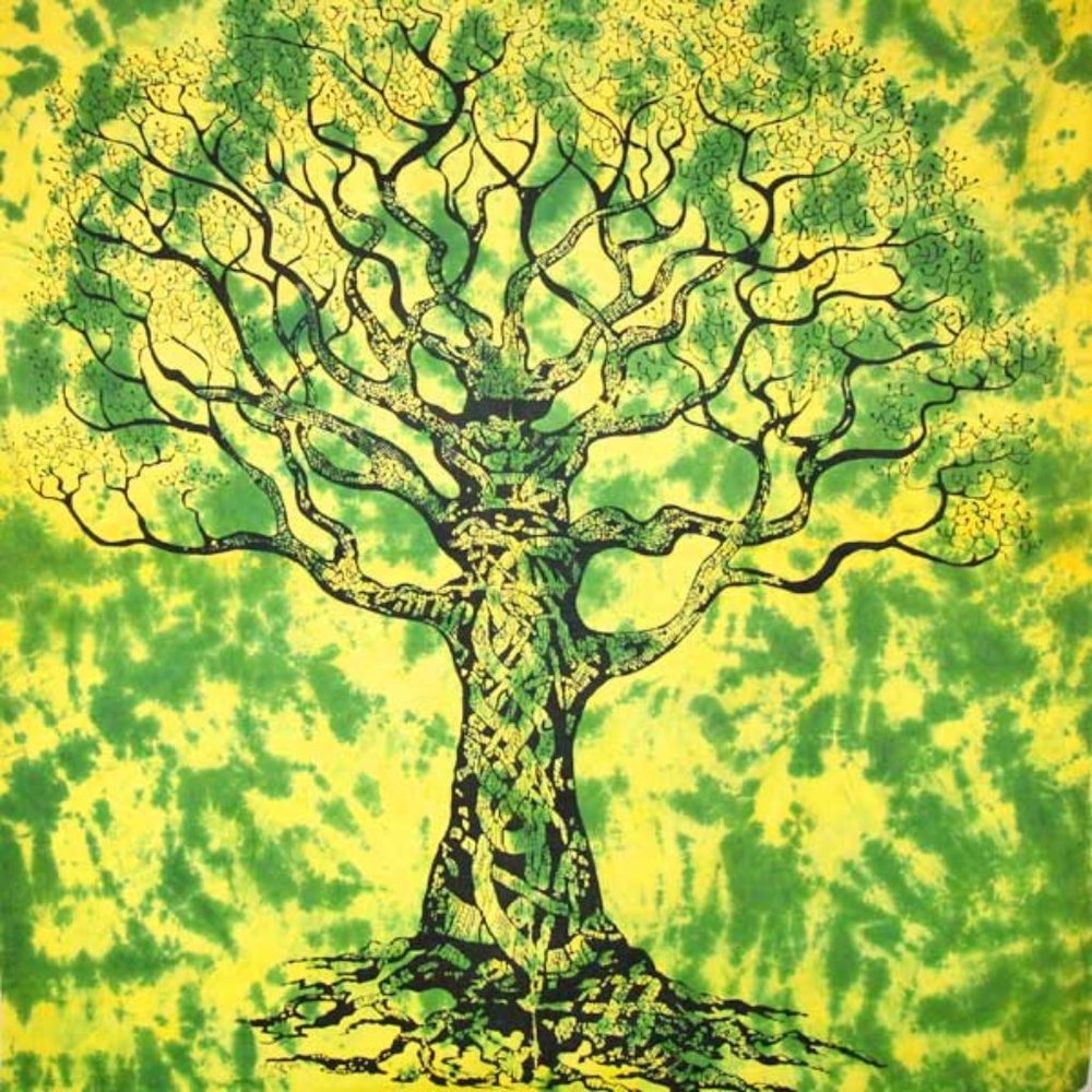 Celtic Knot Tree Of Life Tie Dye Tapestry